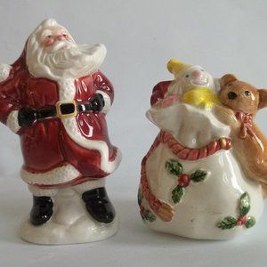 Fitz & Floyd Old World Santa Bag of Toys Salt & Pepper Shaker Set